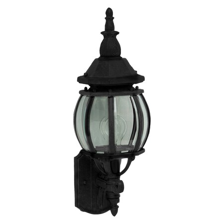 Maxim One Light Black Clear Glass Wall Lantern 1032BK